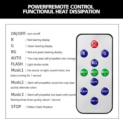 Лазерний диско‑проектор UKC RD‑8010L RGB з пультом ДК (лазерна установка)