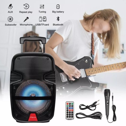 Бездротова Bluetooth-колонка 6,5" з підсвіткою та мікрофоном, караоке