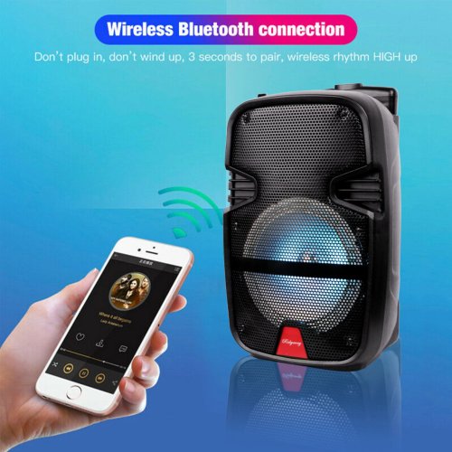 Бездротова Bluetooth-колонка 6,5" з підсвіткою та мікрофоном, караоке