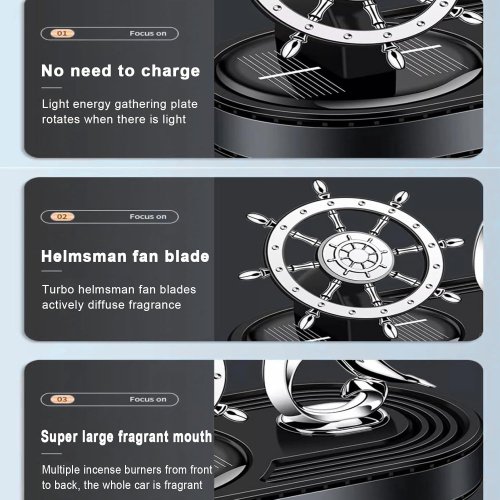 Автоароматизатор Captain XL-8/AND-8 на сонячній панелі, обертовий освіжувач повітря