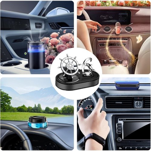 Автоароматизатор Captain XL-8/AND-8 на сонячній панелі, обертовий освіжувач повітря