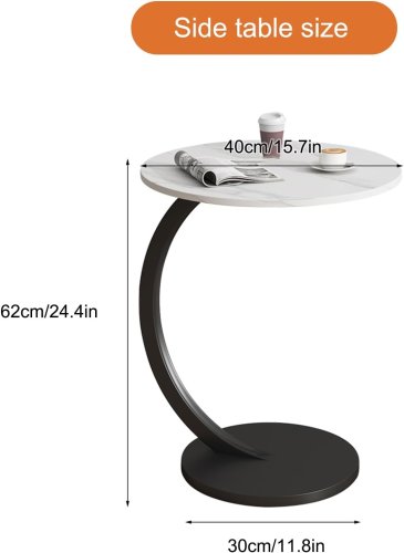 Приставний журнальний/кавовий столик C-подібний 64224 для дивана та ліжка