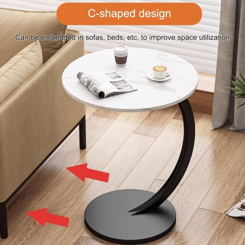 Приставний журнальний/кавовий столик C-подібний 64224 для дивана та ліжка