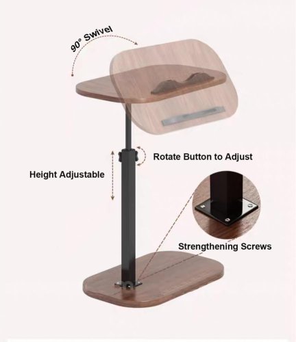 Приставний комп’ютерний стіл 1036 / столик 1036 з регулюванням висоти, багатофункціональний