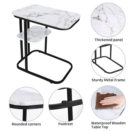 Двоярусний приставний журнальний столик 5496 для ноутбука, 50×30×58 см