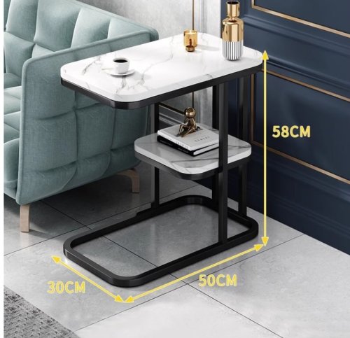 Двоярусний приставний журнальний столик 5496 для ноутбука, 50×30×58 см