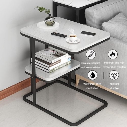 Двоярусний приставний журнальний столик 5496 для ноутбука, 50×30×58 см