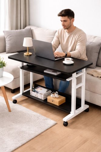 Регульований мобільний комп’ютерний стіл 1845 з висувною підставкою для клавіатури