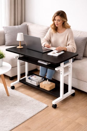 Регульований мобільний комп’ютерний стіл 1845 з висувною підставкою для клавіатури