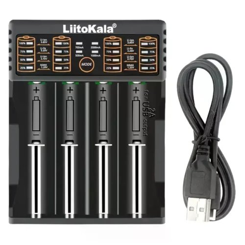 Інтелектуальний зарядний пристрій LiitoKala Lii-402 на 4 канали для 18650, AA, AAA (Li-Ion/Ni-MH/Ni-Cd), LCD, Power Bank