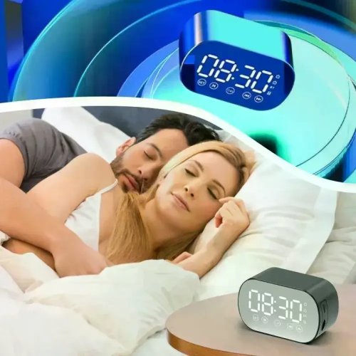 Bluetooth колонка з годинником S15 BT ∙ портативна бездротова колонка з будильником, FM-радіо, LED-дисплеєм і підтримкою microSD