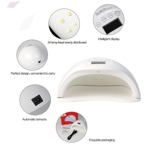 LED-лампа SUN 5 для манікюру 48W з LCD-дисплеєм для полімеризації гелю та гель-лаків