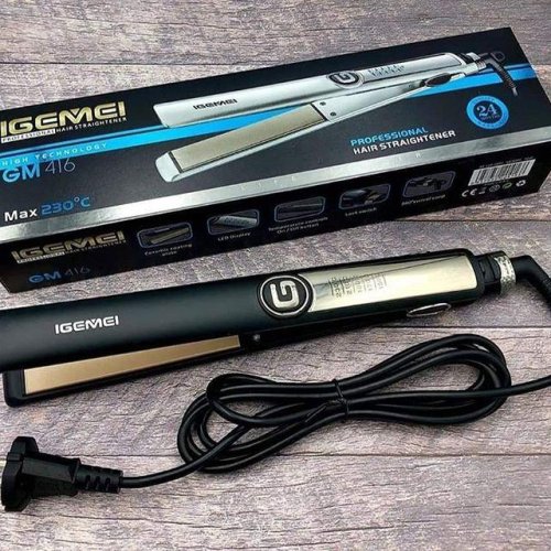 Професійна праска-плойка для випрямлення волосся Gemei GM-416, кераміка, 150–230°C