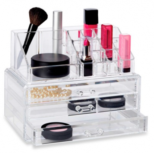 Акриловий прозорий настільний органайзер 4DRAWER з 4 шухлядами для косметики й біжутерії