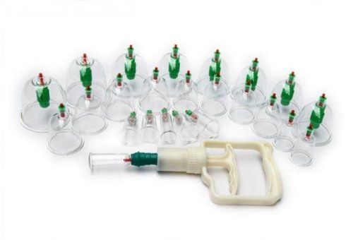 Вакуумні банки для масажу з насосом, набір 24 шт (великий комплект)