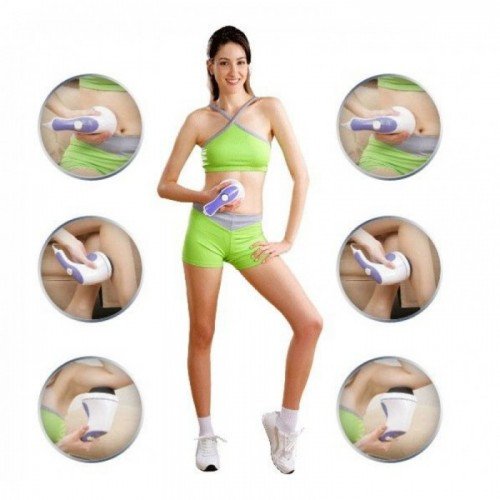 Ручний антицелюлітний вібромасажер Relax and Tone для тіла, рук і ніг, 4 насадки