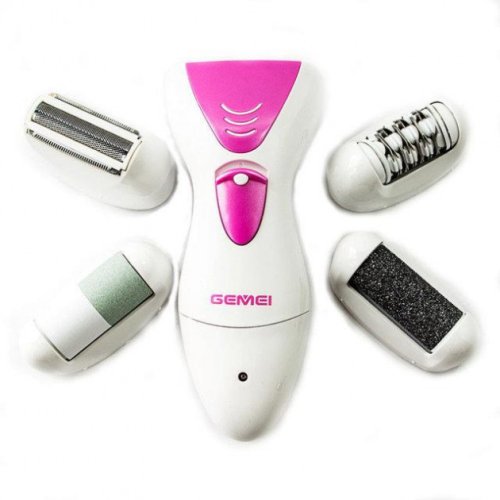 Жіночий епілятор Gemei GM-7006 4-в-1 з насадками для педикюру