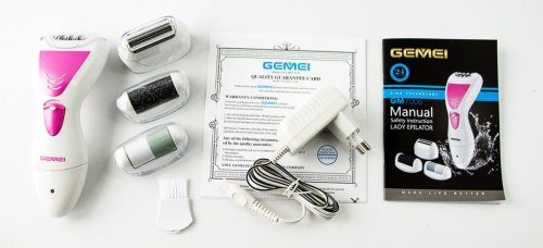 Жіночий епілятор Gemei GM-7006 4-в-1 з насадками для педикюру
