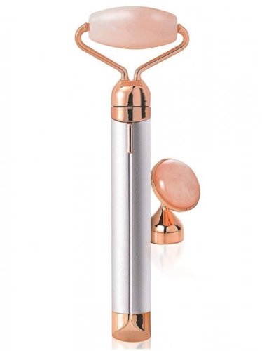 Електричний кварцовий вібромасажер-ролик для обличчя Flawless Contour з насадками