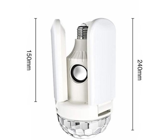 Дисколампа: музична LED у патрон з обертанням та Bluetooth-підключенням