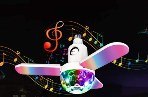 Дисколампа: музична LED у патрон з обертанням та Bluetooth-підключенням