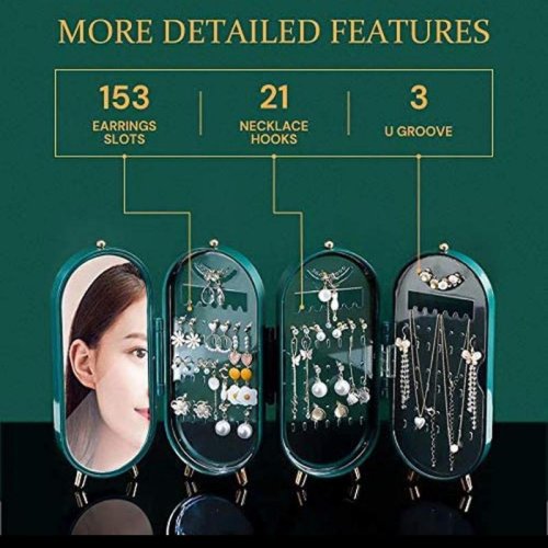 Скринька-органайзер для прикрас з дзеркалом: тримач біжутерії, вінтажний стиль