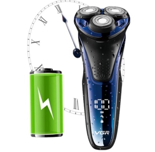 Бездротова електробритва VGR V-306 акумуляторна з плаваючими головками, тримером, вологе/сухе гоління