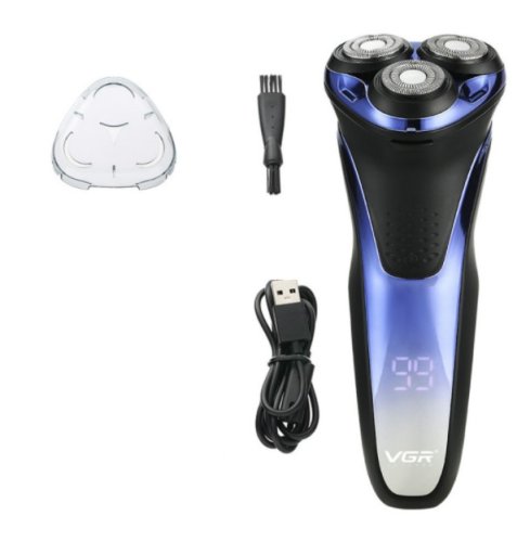 Бездротова електробритва VGR V-306 акумуляторна з плаваючими головками, тримером, вологе/сухе гоління