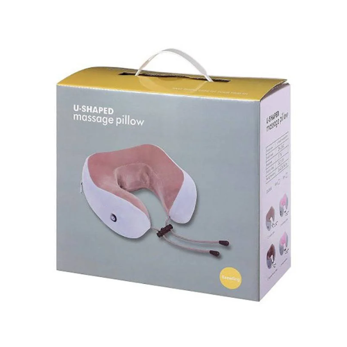 Масажна подушка для шиї U‑подібна з ефектом пам’яті та вібрацією, на батарейках (Upgrade)