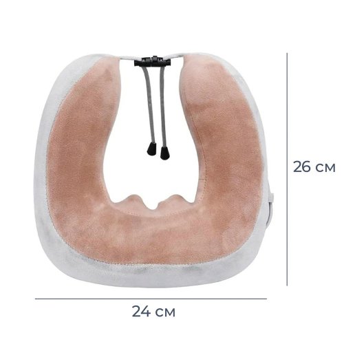 Масажна подушка для шиї U‑подібна з ефектом пам’яті та вібрацією, на батарейках (Upgrade)