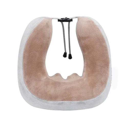 Масажна подушка для шиї U‑подібна з ефектом пам’яті та вібрацією, на батарейках (Upgrade)