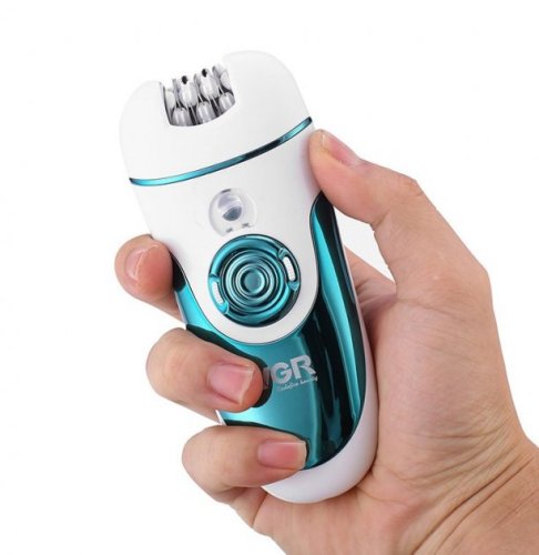 Бездротовий епілятор VGR V-700 з підсвіткою, 4 змінні насадки, USB-зарядка