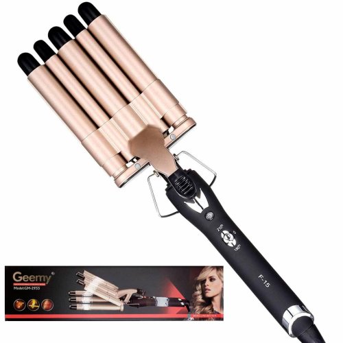 Плойка-щипці Gemei GM-2933 «5 хвиль» для локонів, керамічне покриття