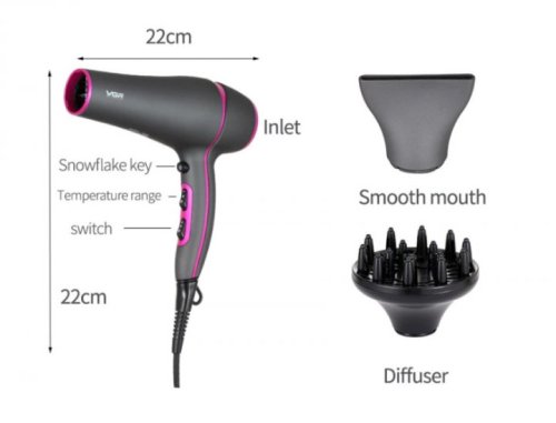 Потужний професійний фен VGR V-402 2200 Вт з концентратором і дифузором