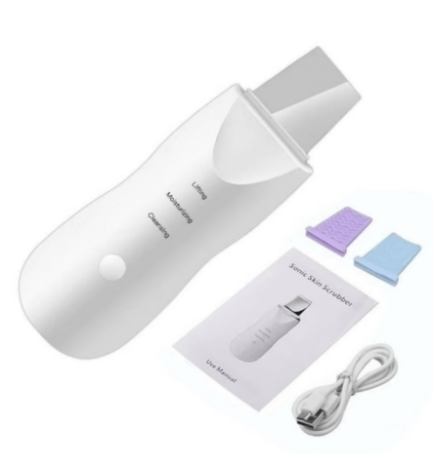 Портативний УЗ-скрабер MUYE 8815 для очищення, ліфтингу й тонізації обличчя, силікон. насадки, USB