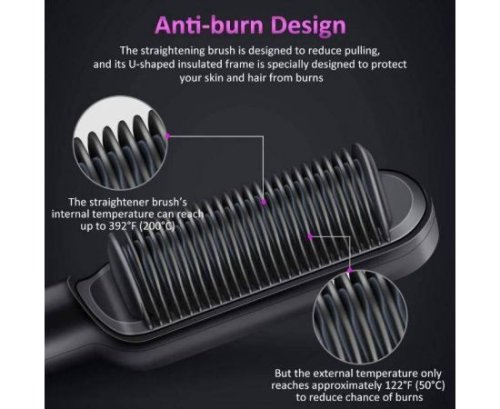 Розчіска-випрямляч HQT-909 для укладання волосся з турмаліновим покриттям