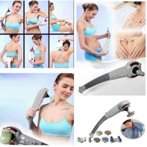 Універсальний ручний вібромасажер для тіла Maxtop Magic Massager 8в1 з ІЧ та насадками