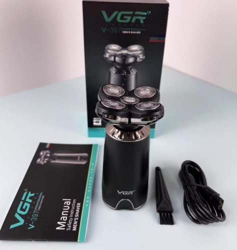 Чоловіча акумуляторна електробритва VGR V-397: 5 голівок, водонепроникний корпус