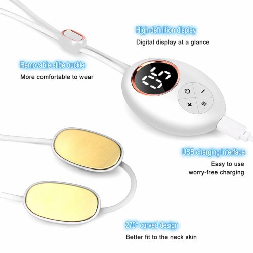 Бездротовий EMS масажер для шиї Neck Massager DZ-02: 5 режимів, підігрів, імпульсний масаж