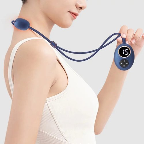 Бездротовий EMS масажер для шиї Neck Massager DZ-02: 5 режимів, підігрів, імпульсний масаж