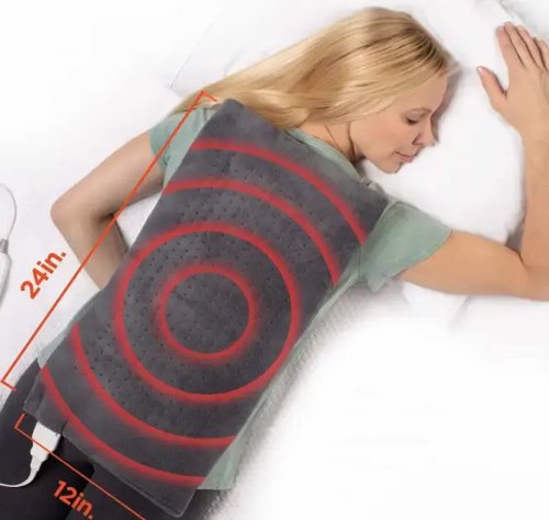 Електромасажна грілка‑підстилка MASSAGING WEIGHTED HEATING PAD для спини, флісова мінінакидка