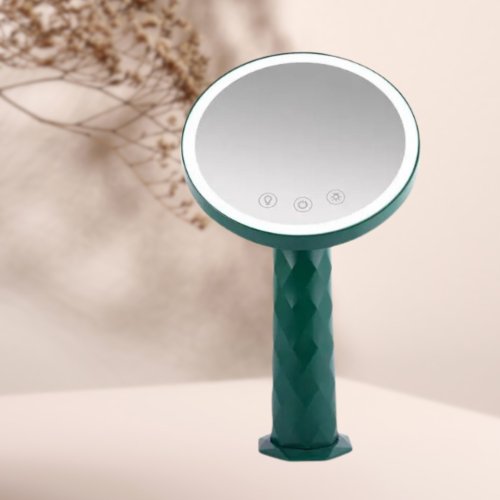 Дзеркало-нічник настільне кругле для макіяжу з LED підсвіткою, акумулятор 1200 mAh /17001