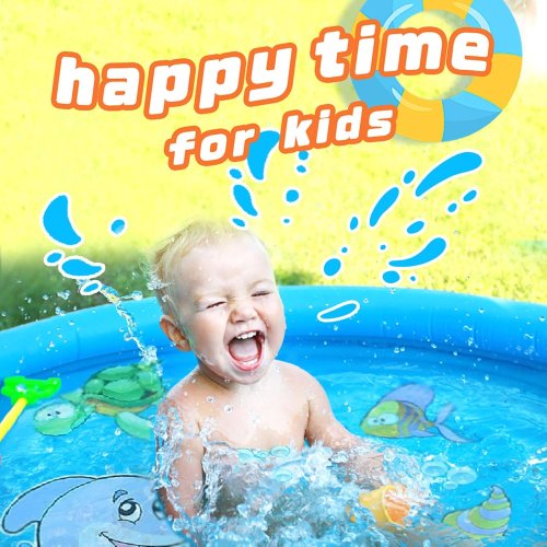 Дитячий водний килимок-фонтан 100 см «Блакитний дельфін» • надувний басейн з розбризкувачем для дачі