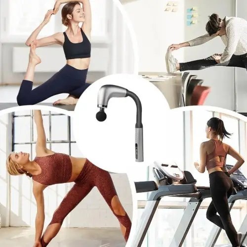 Перкусійний масажер MP-930 U-подібний для спини й тіла, 4 насадки