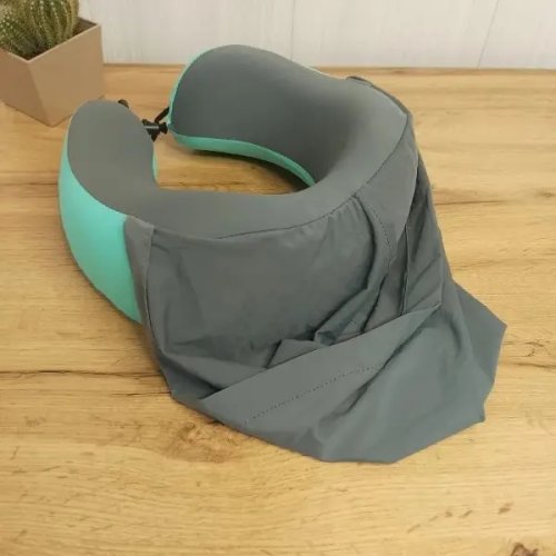 Дорожня подушка-комір для шиї та голови з капюшоном для подорожей