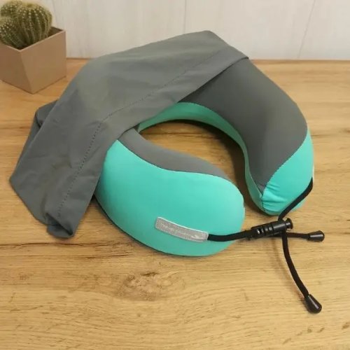 Дорожня подушка-комір для шиї та голови з капюшоном для подорожей
