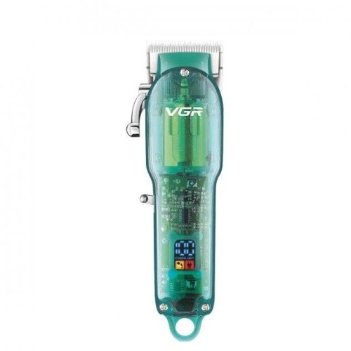 Акумуляторна машинка для стрижки VGR V-660 Professional Clipper Transparent Green
