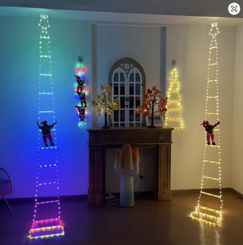 Світлодіодна новорічна гірлянда «Санта Клаус на сходах» 1 м, mix, XL-71-2