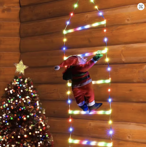 Світлодіодна новорічна гірлянда «Санта Клаус на сходах» 1 м, mix, XL-71-2