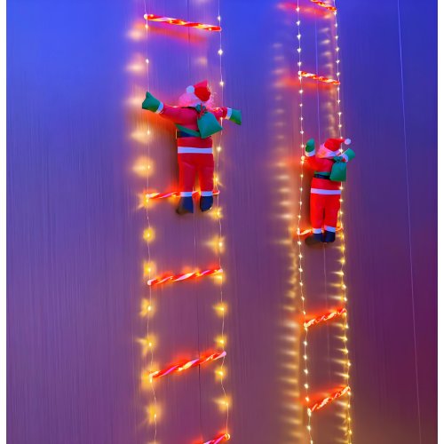 Світлодіодна новорічна гірлянда «Санта Клаус на сходах» 1 м, mix, XL-71-2